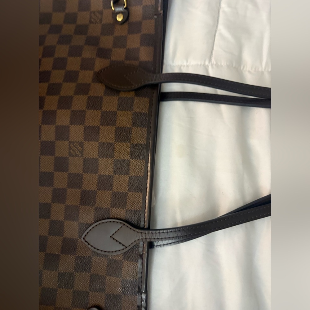 Louis Vuitton Brown Checkered MM Neverfull MM Damier Tote/ gift with purchase - Picture 9 of 16